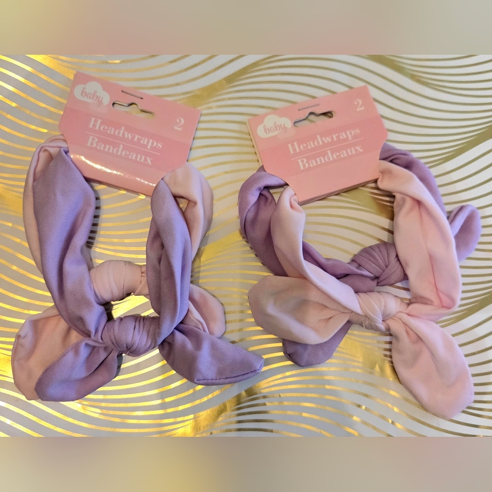 Headwraps Bandeaux - Pink and Lavender Knot Headband - Pack Of 2